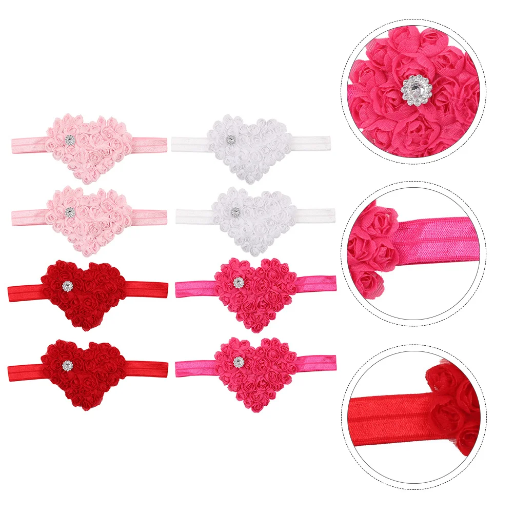 

8Pcs Baby Hair Accessories Heart Flower Infant Headband Newborn Hairband Christmas Festival Party Celebration Infant Hairband