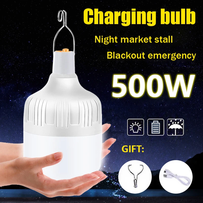 

Portable USB Rechargeable Lamp LED Camping Lights Outdoor Emergency Bulb High Power Lamp Bulb Battery Lantern BBQ Tents Lighting