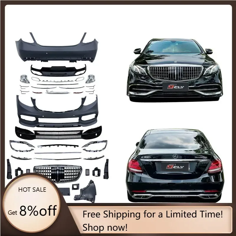 

STLFCar Bumper for 2016-2020 s E Class W213 Upgrade s Body Kit Front Bumper Rear Diffuser With Tips Grille