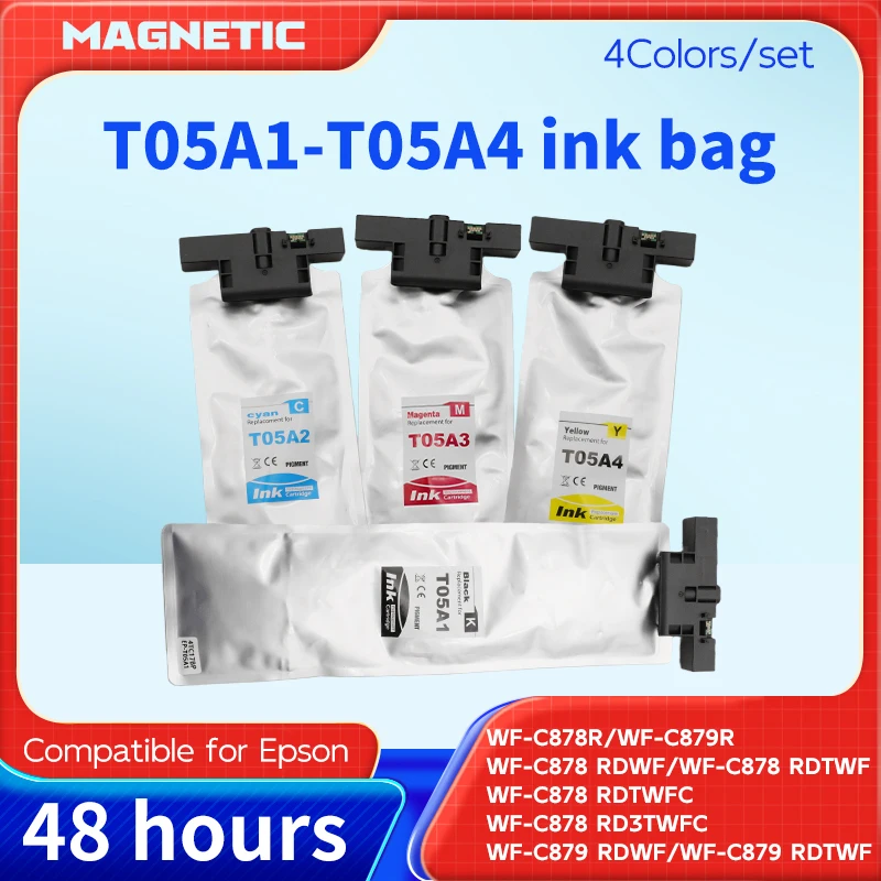 

Совместим с принтером Epson Workforce pro WF-C878Ra WF-C879Ra C878a C879a T05A T05A1 T05A3, сумка для чернил с пигментными чернилами с чипом