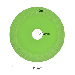 1Psc 115mm/125mm Green Glass Cutting Disc Diamond Saw Blade Dry Wet Cutting For 100 Type Angle Grinder Power Tool Accessories