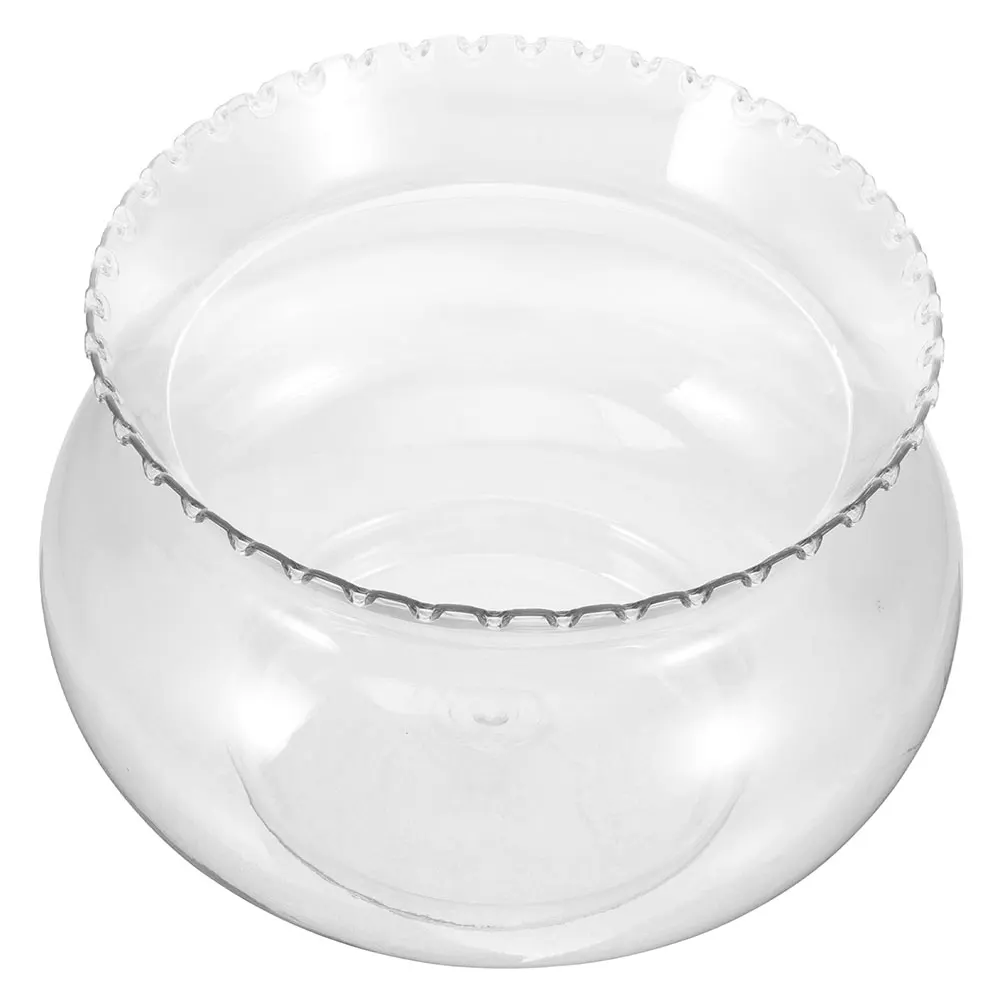 

Small Fish Tank Transparent Round Plastic Aquarium For Betta Fish Turtle Desktop Decoration Clear Bubble Planter Miniature