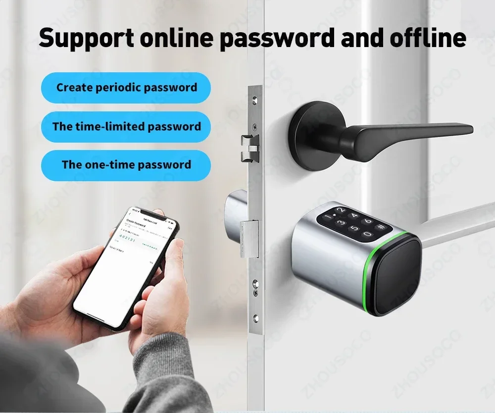 Tuya APP Digital Password RFID Card Bluetooth Cylinder Lock TTLock WIFI Remote Contro Keyless Digital Electronic Smart Door Lock