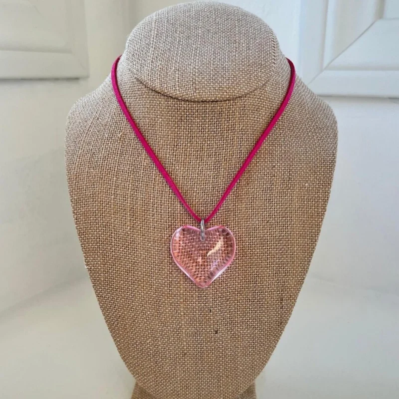 Customized Unique Colorful Heart Pendant Necklace Gothic Style Knotted Bow Adjustable Chain Y2K Factory Direct Sale