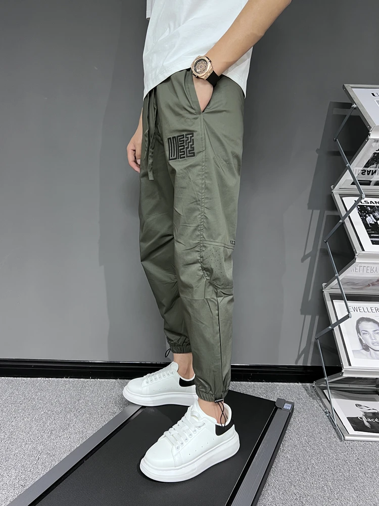 

Легкие летние повседневные брюки Qui Dry для мужчин: модные, дышащие, спортивные, в стиле милитари, с деталями в стиле Harlan