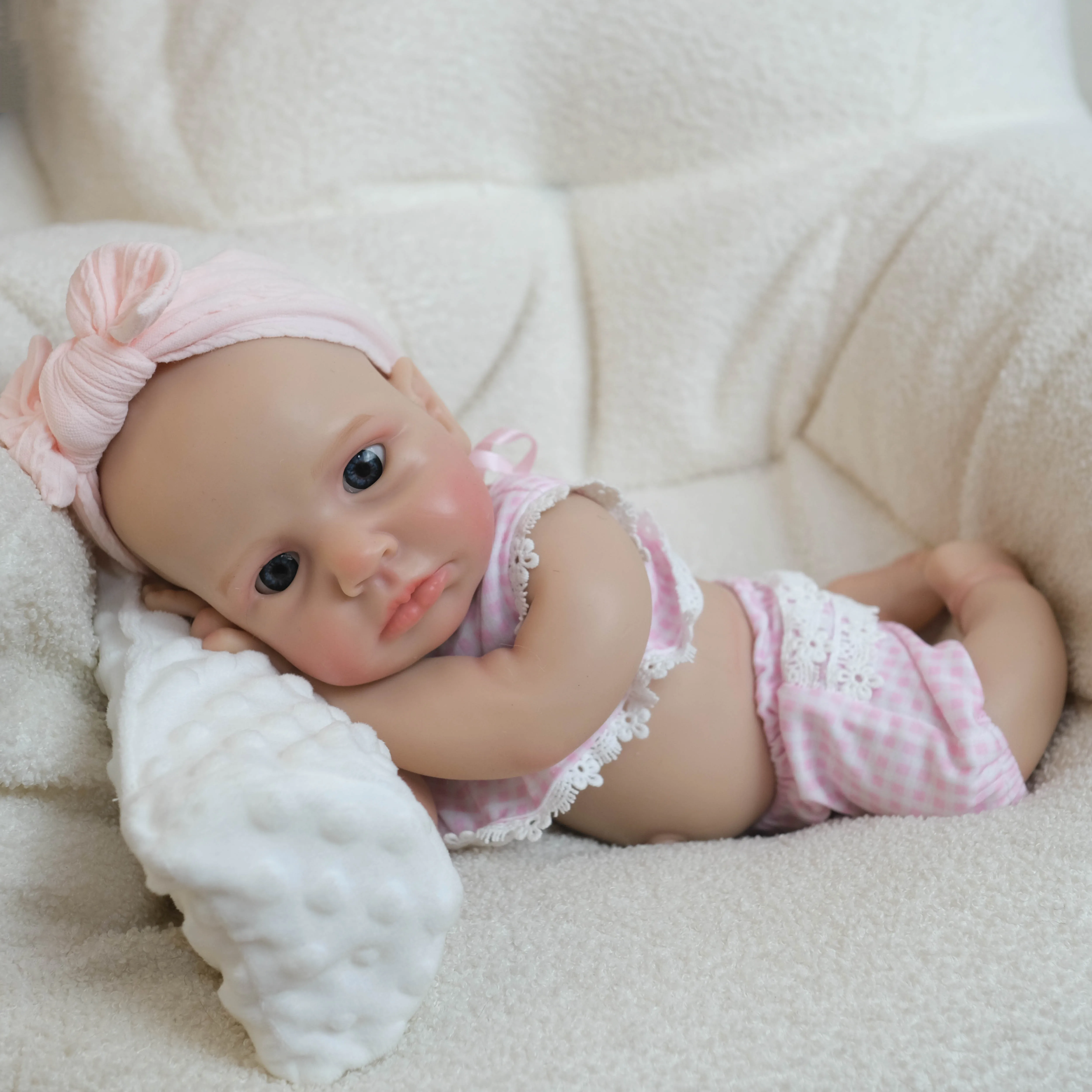 

NPK 18 Inch Solid Platinum Silicone Flexible Super Soft Elastic Touch Loulou Awake Plush Toy for Ages 1+