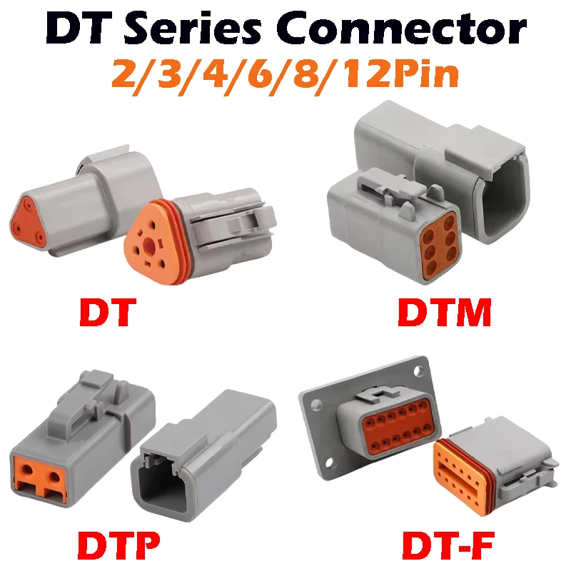 

1Sets DEUTSCH Connector DT/DTM/DTP/DTF Flange Male Female Waterproof Car Automobile DT Connector 2/3/4/6/8/12Pin