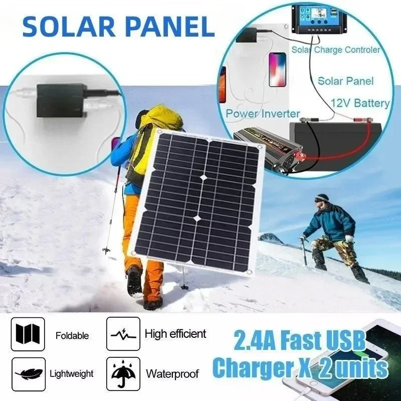 12V to 110V/220V Solar Panel System 12V Solar Panel Battery Charge Controller 4000W Solar Inverter Kit Complete Power Generation