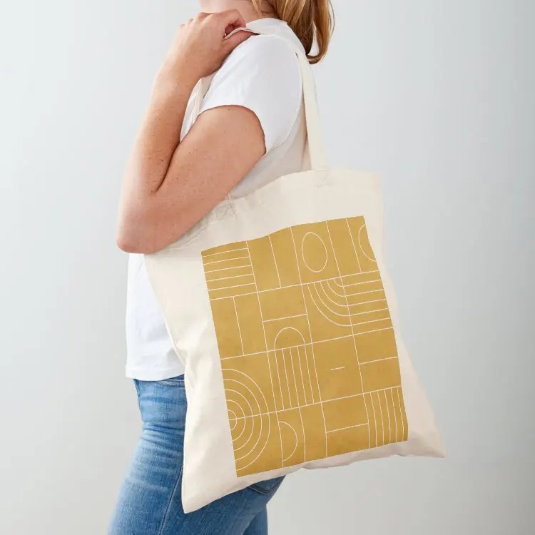 Mis patrones geométricos favoritos No.22 - Bolso tote amarillo mostaza, bolso de compras para mujer, bolso para carrito de compras, bolso de mano para mujer