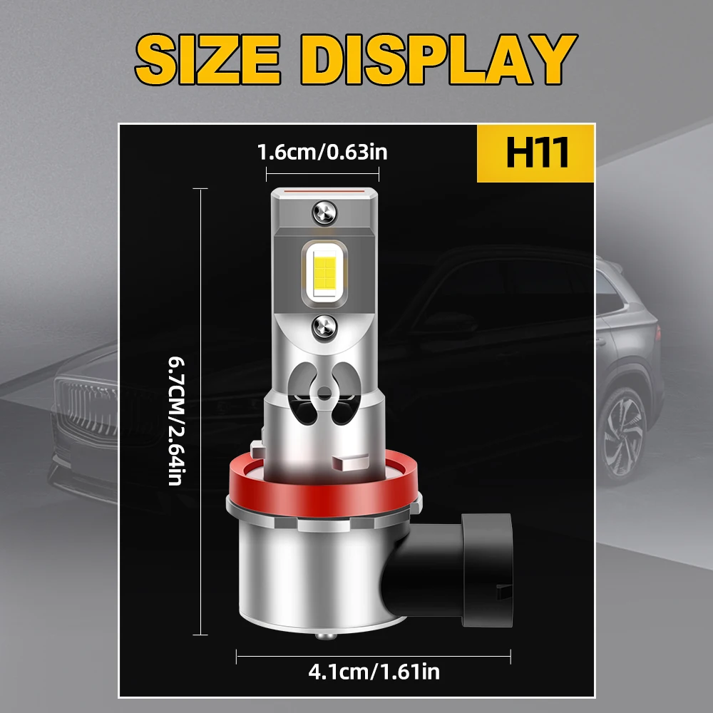 30000LM H11 H8 LED Headlights H9 Canbus Headlamps No Error Lamps Bulb DC12V 3570CSP Chip 6500K White 110W Auto Light Bulbs With Internal Drive