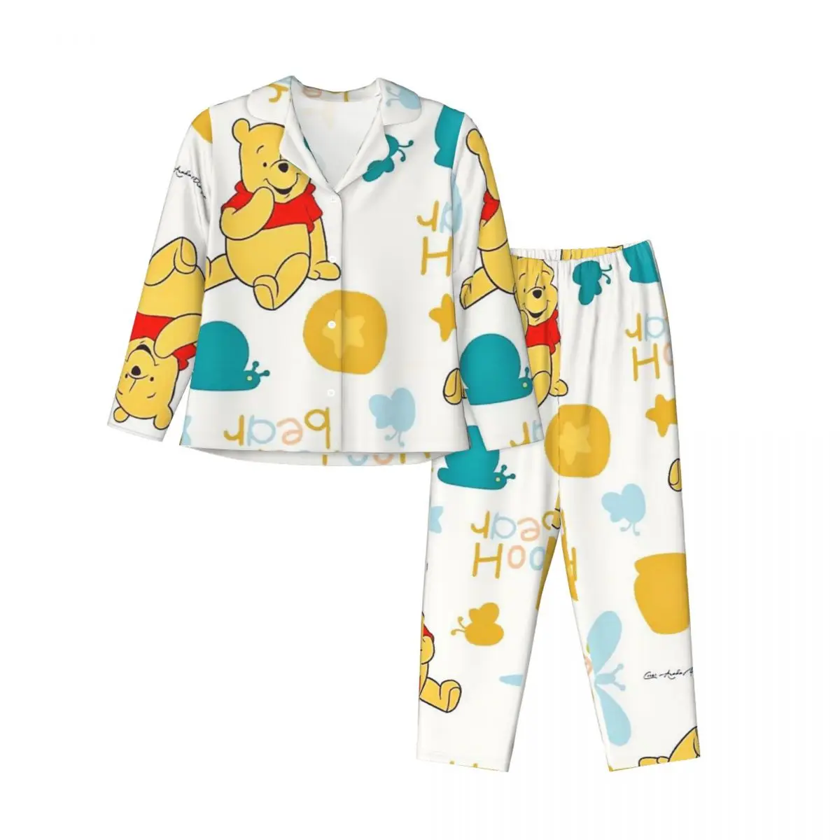 Pooh Bear Damen-Pyjama, 2-teiliges Set, Loungewear-Pyjama für Damen