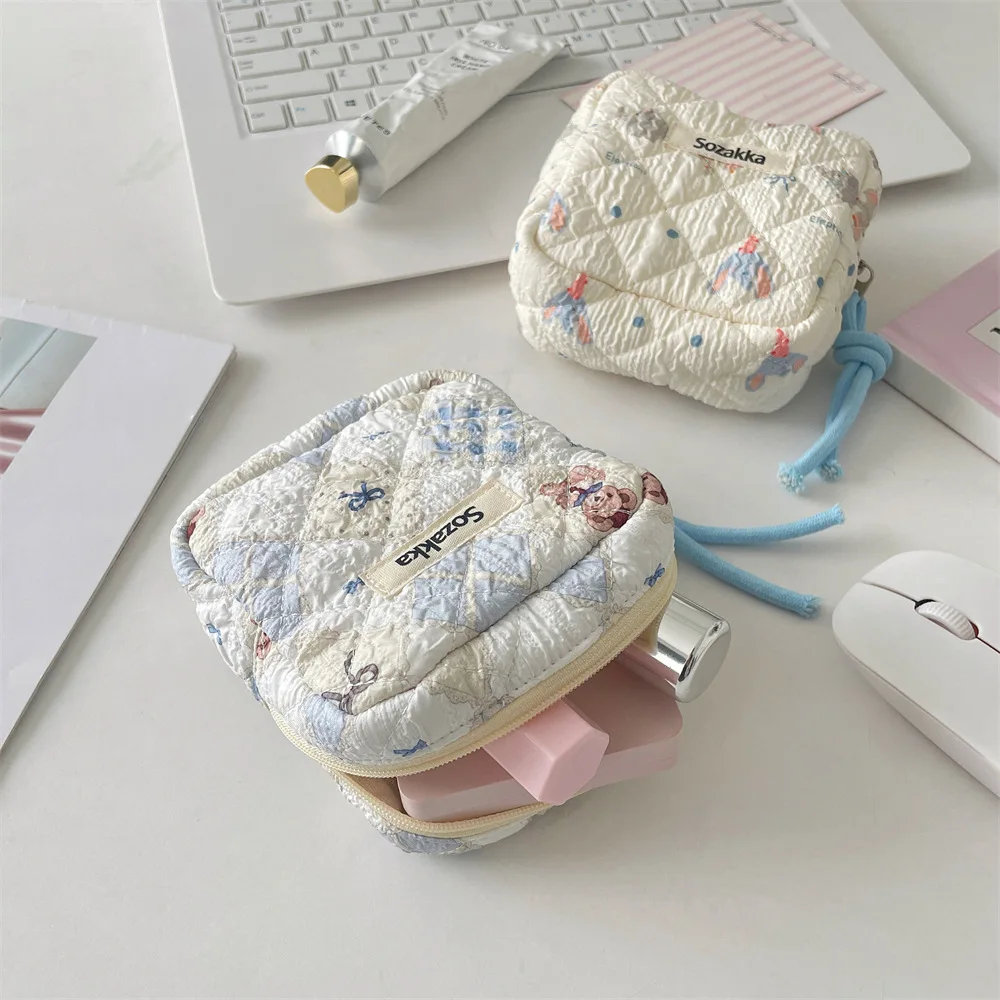 Lindo bolso de almacenamiento de toallas sanitarias, bolsa de clasificación varios de gran capacidad, lápiz labial y bolsa de maquillaje, billetera