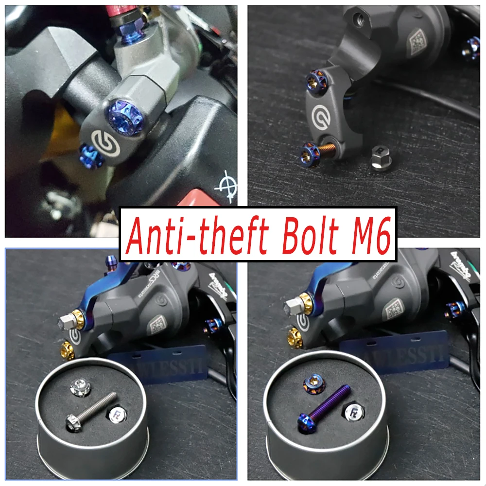 

FLAWLESSTI M6x20-30 Gr5 Titanium Anti-theft Bolt For Yamaha Xmax 300 Nmax V1 V2 Aerox V1 V2 Honda Forza 350 Wave 125 PCX 160