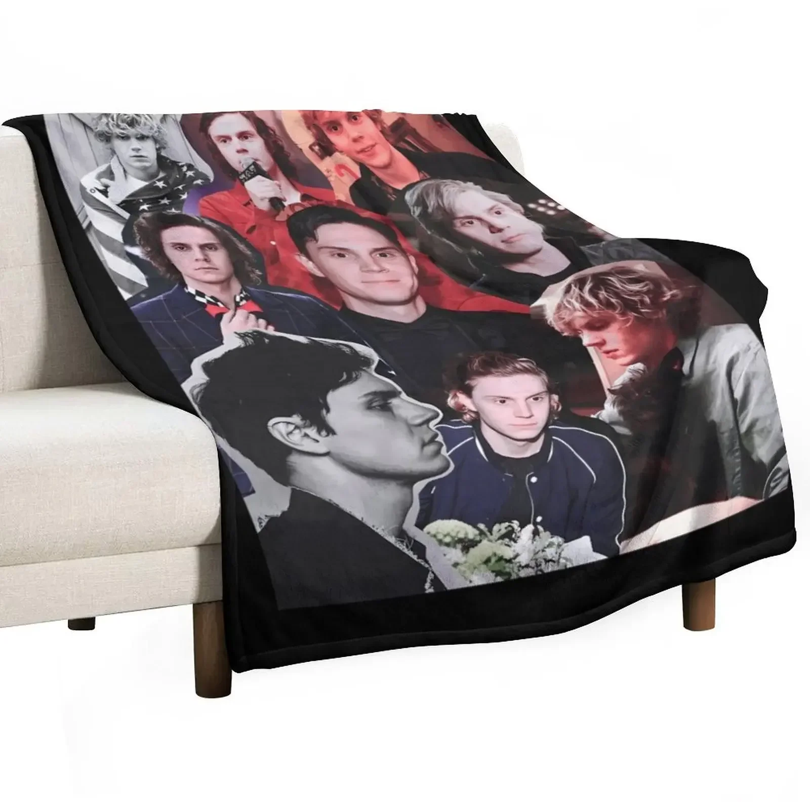 

Evan Collage Throw Blanket Stylish Warm Blanket for Living Room Bedroom