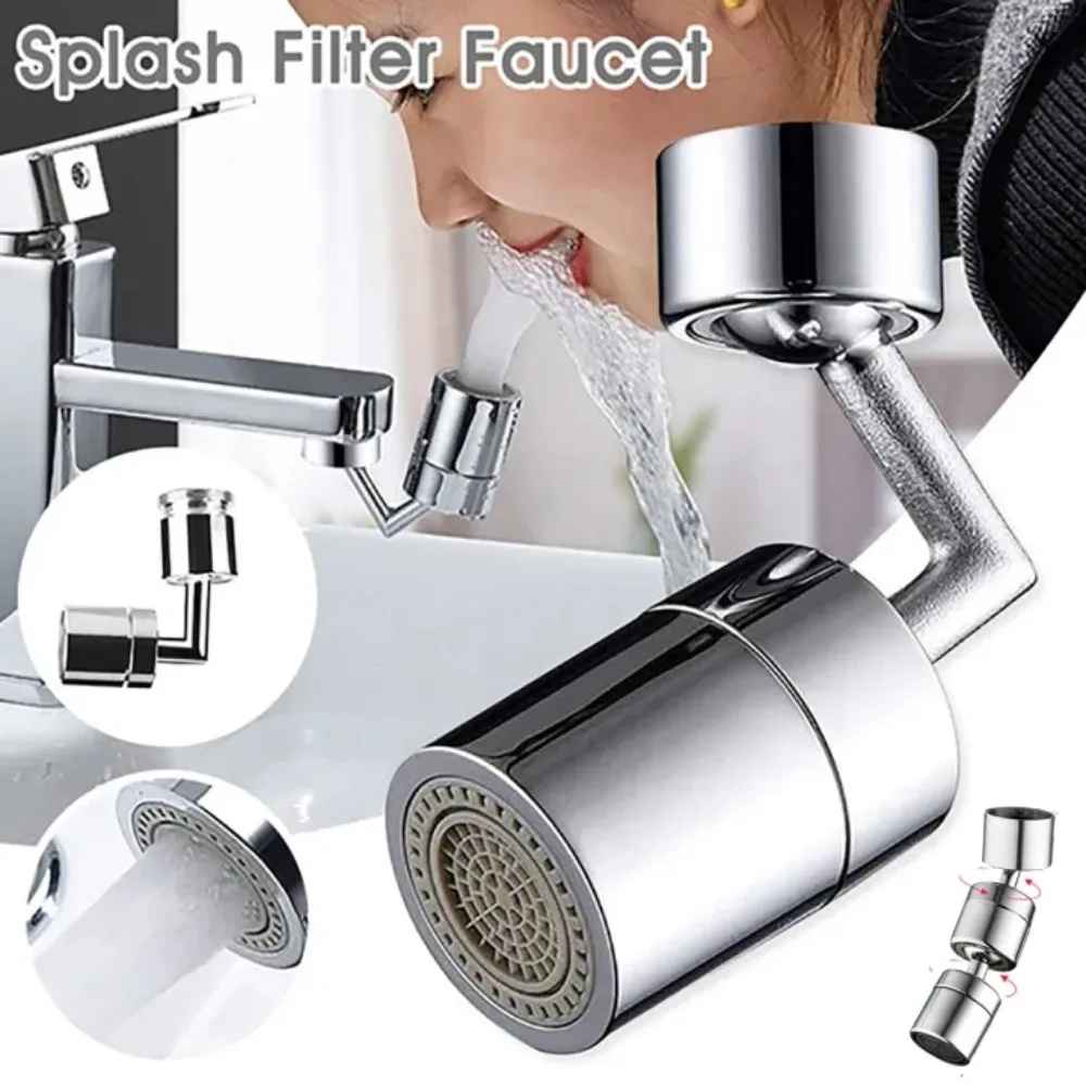 Universal Kitchen Plastic 720° Rotatable Splash Filter Faucet Sprayer Head Flexible Bathroom Tap Extender Adapter Foam Nozzle