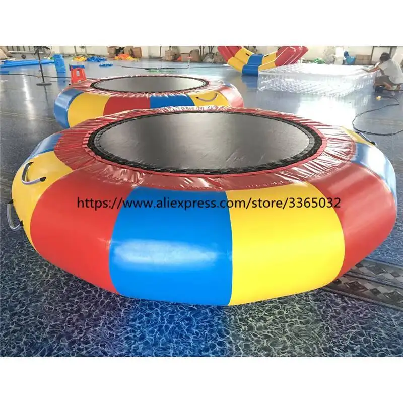 Trampoline gonflable personnalisé de saut d'eau de 3M de diamètre, jeux de Trampoline de parc aquatique flottant à vendre