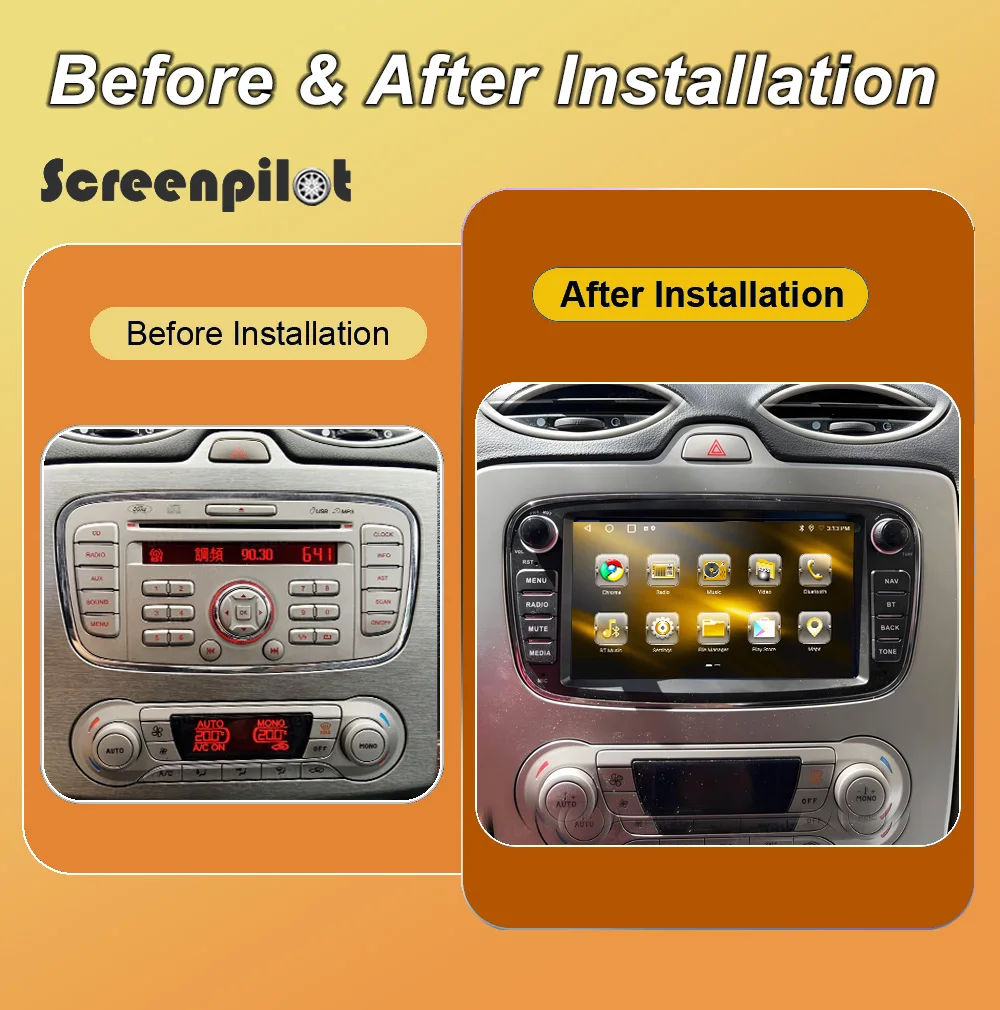 7 Inch Android 16 Car Radio Stereo For Ford Focus mk2 S-Max Mondeo Galaxy C-Max Multimidia Player GPS Carplay Android Auto 8Core