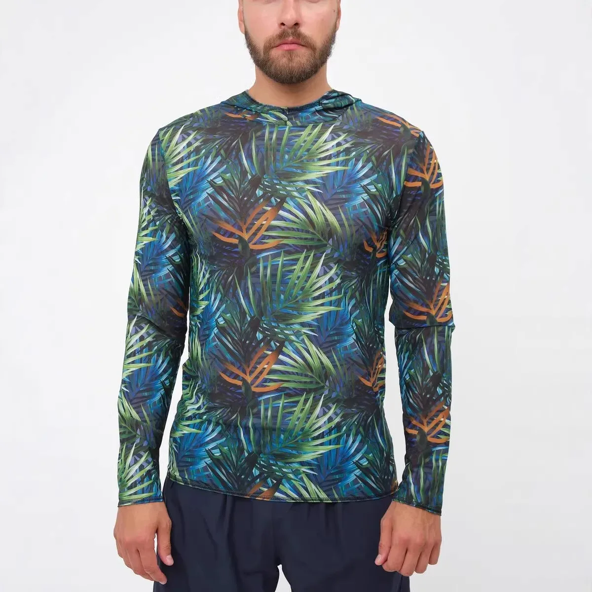 Summer Unisex Camouflage Hooded Long Sleeve Shirt Artistic Print Lightweight Beach Cycling Streetwear Suit For Young Adults