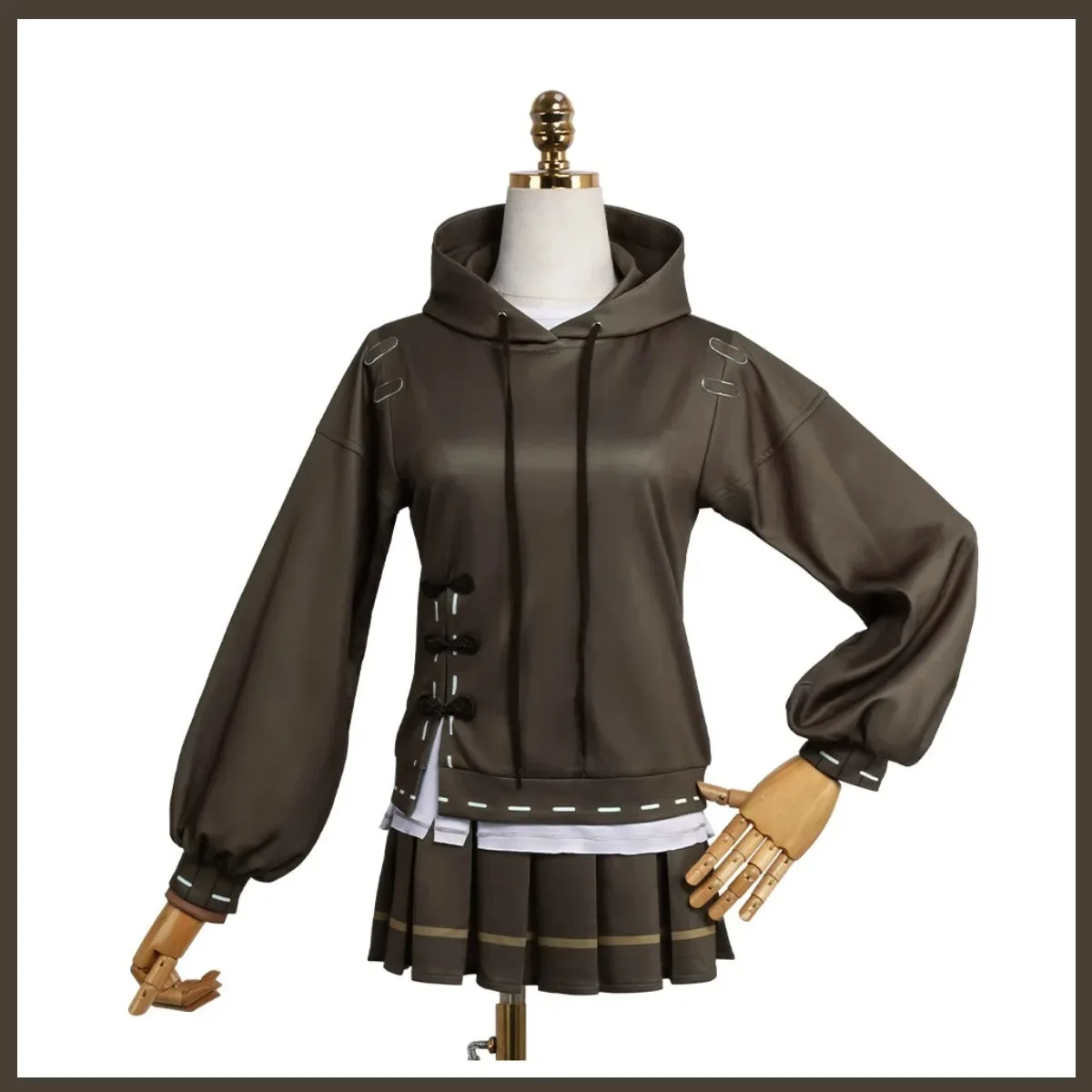 لعبة الهوية V Qi Shiyi العتيقة تأثيري حلي Taomengyan Tomyan هوديس تنورة شعر مستعار امرأة لطيف هالوين كرنفال البدلة #2