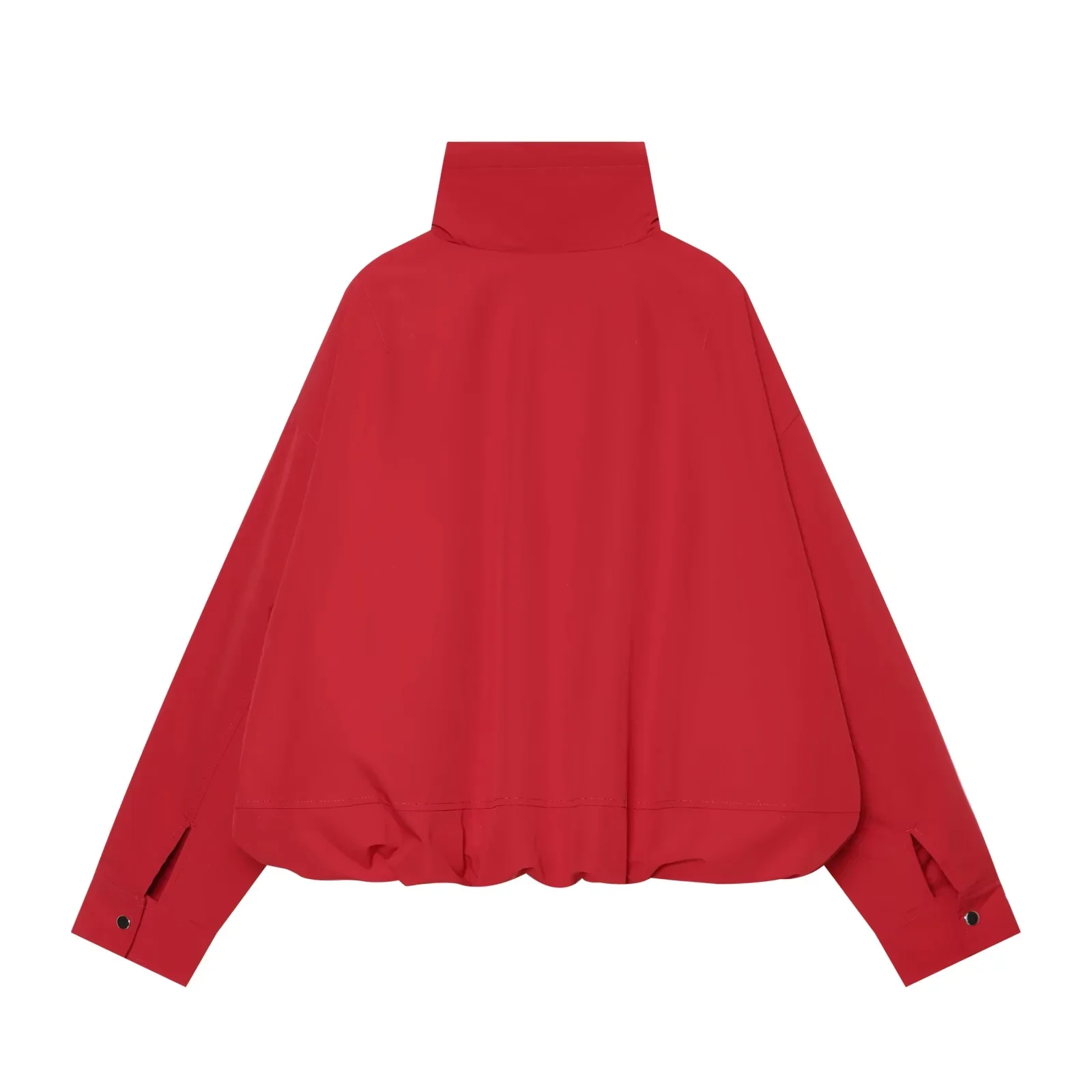 KONDALA Streetwear Lässige Schicke Rote Damenjacke mit Stehkragen, Langen Ärmeln und Kapuze, Mode 2026 Herbst-Winter-Jacke – Detail 3