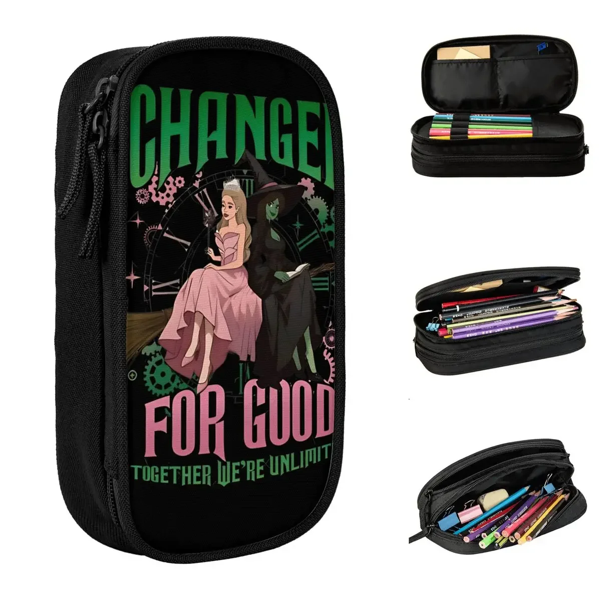Fun Wicked For Good Pencil Cases Pencilcases Pen Box for Student Big Capacity Pencil Bags Students School Zipper Stationery