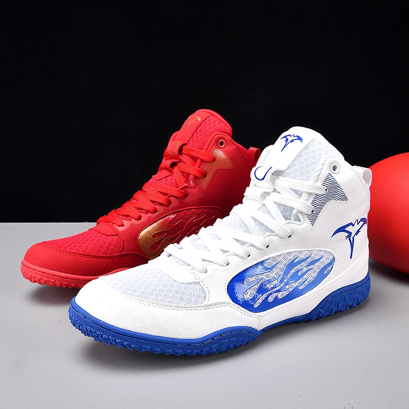 

Профессиональные боксерские боевые ботинки унисекс, высококачественная борцовская обувь, дышащая сетчатая обувь для тренировок в тренажерном зале, спортивная обувь