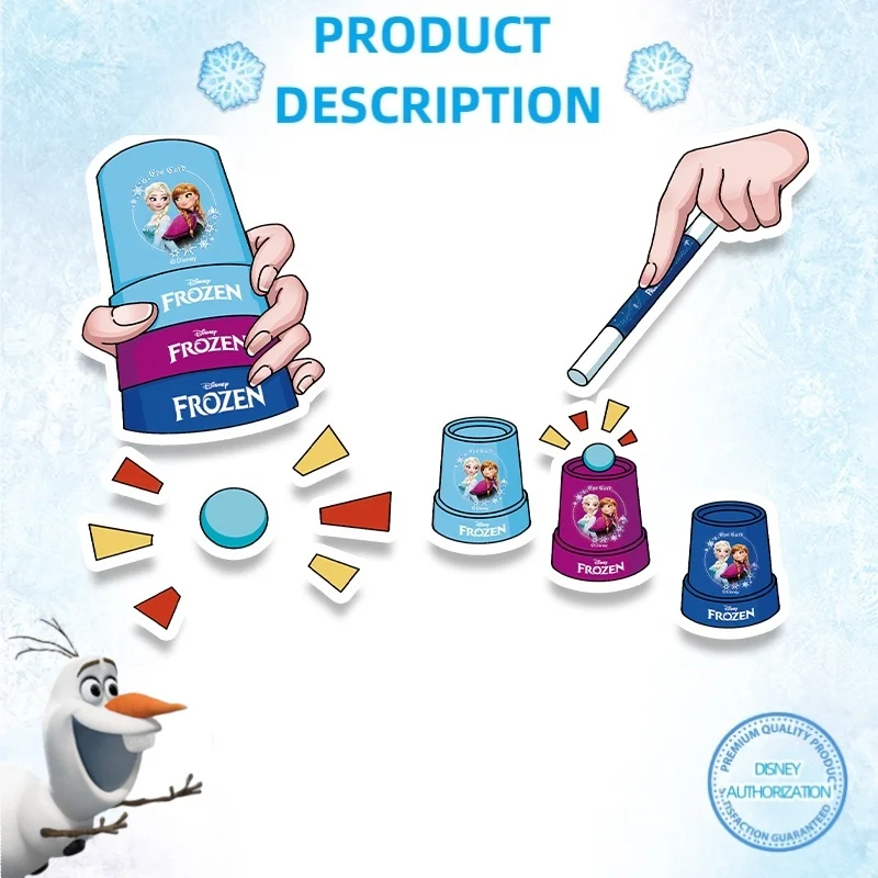 Disney Magic Tricks Cartoon FROZEN Cups And Balls Magical Toys Disappearing Novelty Puzzle Toys Street Close Up Show Props Party