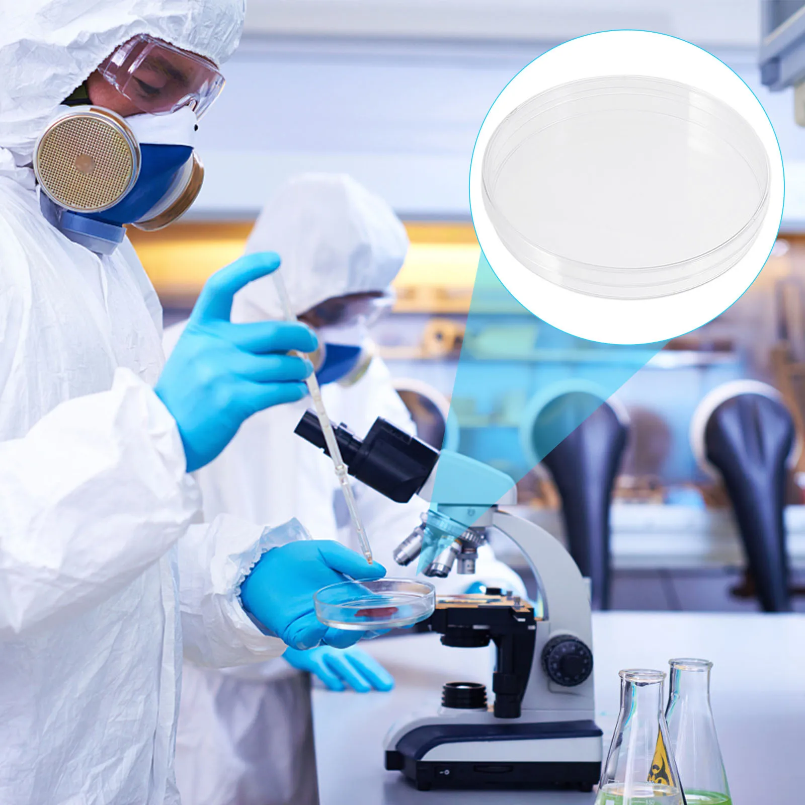 

50 pcs Cell Culture Dishes Plastic Petri Dish Set Transparent Reusable For Biology Microbiology Lab Yeast Culturing Laboratory