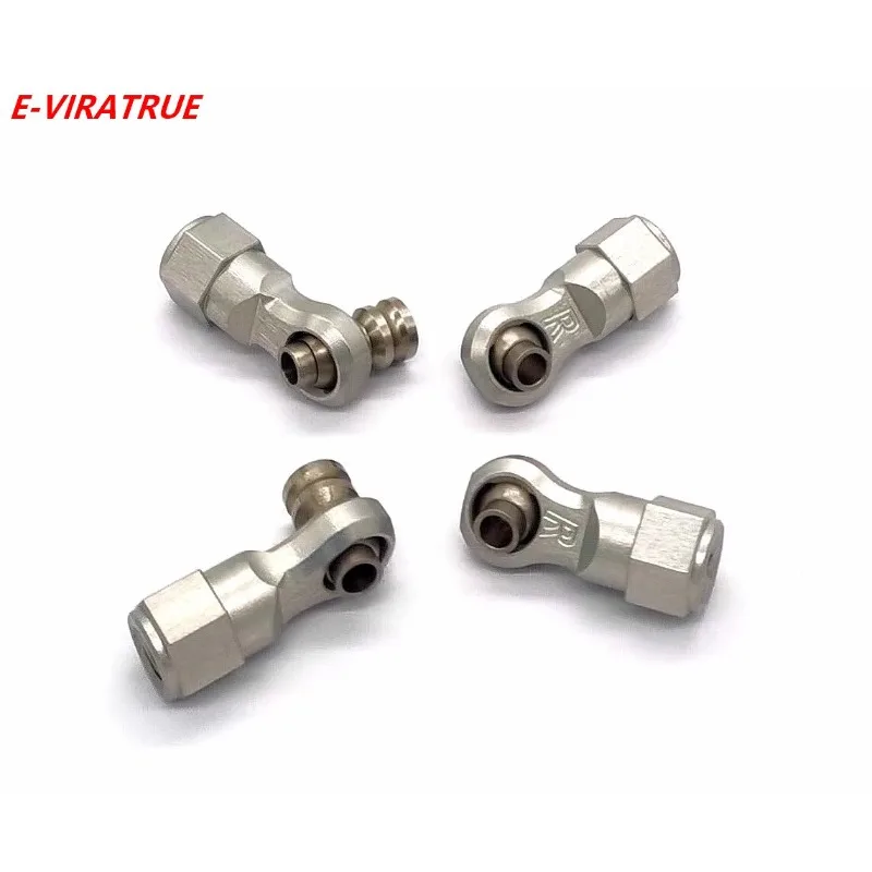 

E-VIRATRUE Losi DBXL-E 2.0&GAS 1/5 7075 Aluminum Adjustable Front Steering Rod End Silver 4pcs