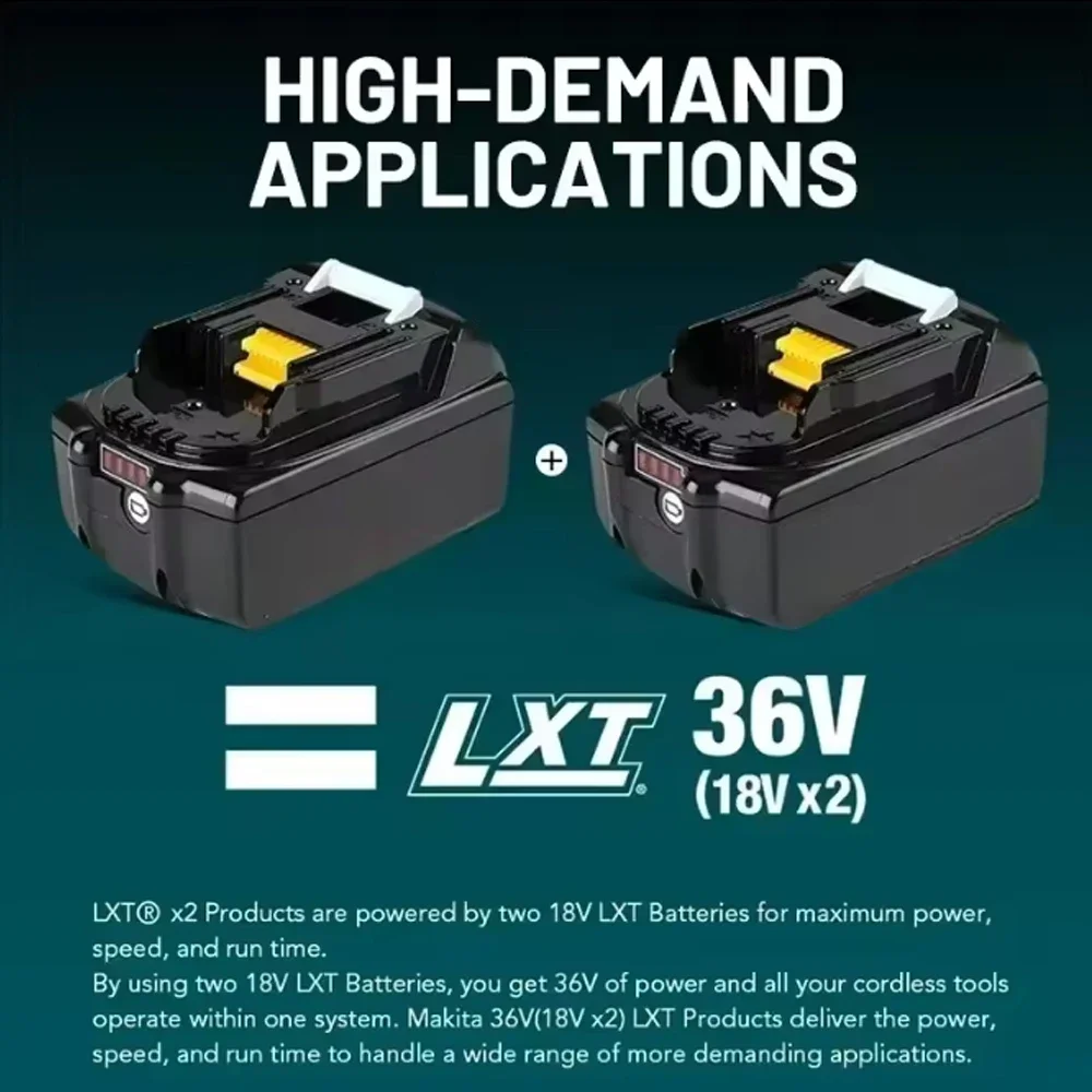 👏👏Genuine For Makita 18V 6Ah Rechargeable Power Tools Battery 18V with LED Li-ion Replacement LXT BL1860B BL1860 BL1850