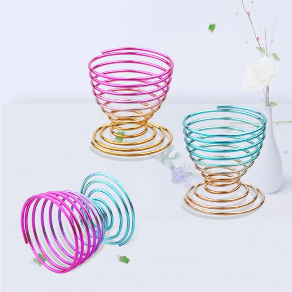 Beauty Egg Holder Gradient Color Spring Water Droplets Safe Reusable Makeup Accessory Carbon Steel Egg Powder Puff Bracket for W