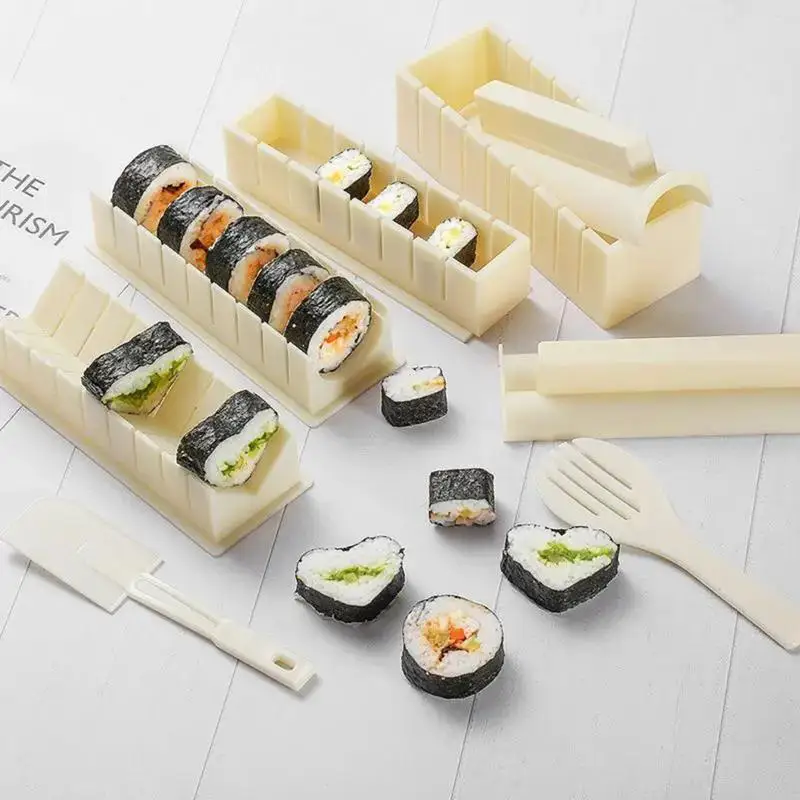 Nuovo kit multifunzionale per sushi, stampi completi per sushi, kit per preparare sushi, set da cucina fai-da-te per involtini di riso, adatto ai principianti