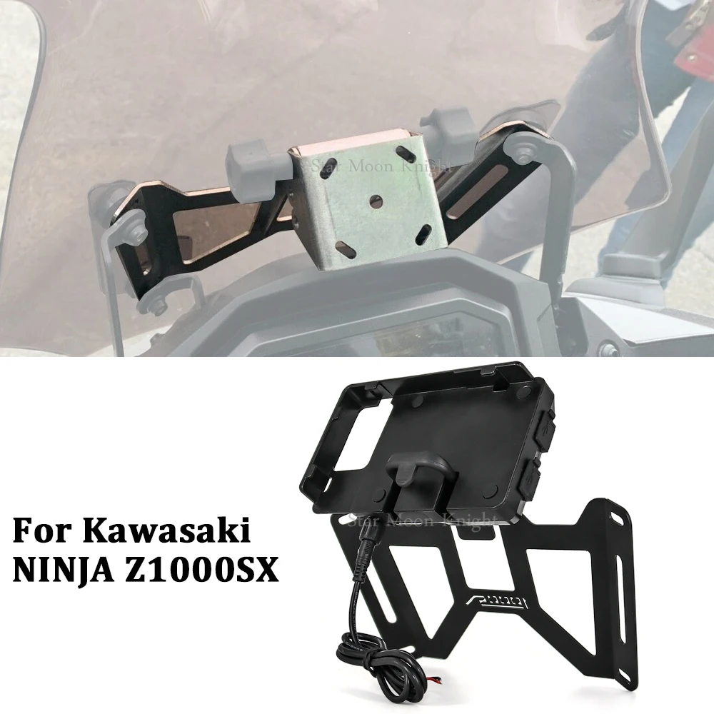 

2017 - 2020 Motorcycle front windshield GPS Phone Stand navigation bracket Supporter Holder for Kawasaki Ninja Z1000SX Z 1000 SX