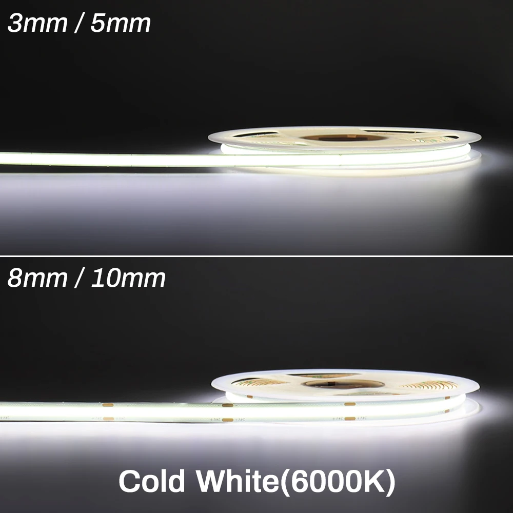 5M COB LED-Streifenlichter 12V 24V LED-Band 3000K 4000K 6000K 16,4FT Beleuchtungsband für Raumdekoration