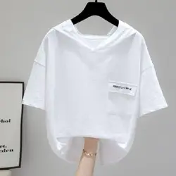 Hooded White T-shirt For Women Loose Slub Cotton Short Sleeve Tops 2025 Summer Trend Thin Tshirt Casual Design Oversized T Shirt