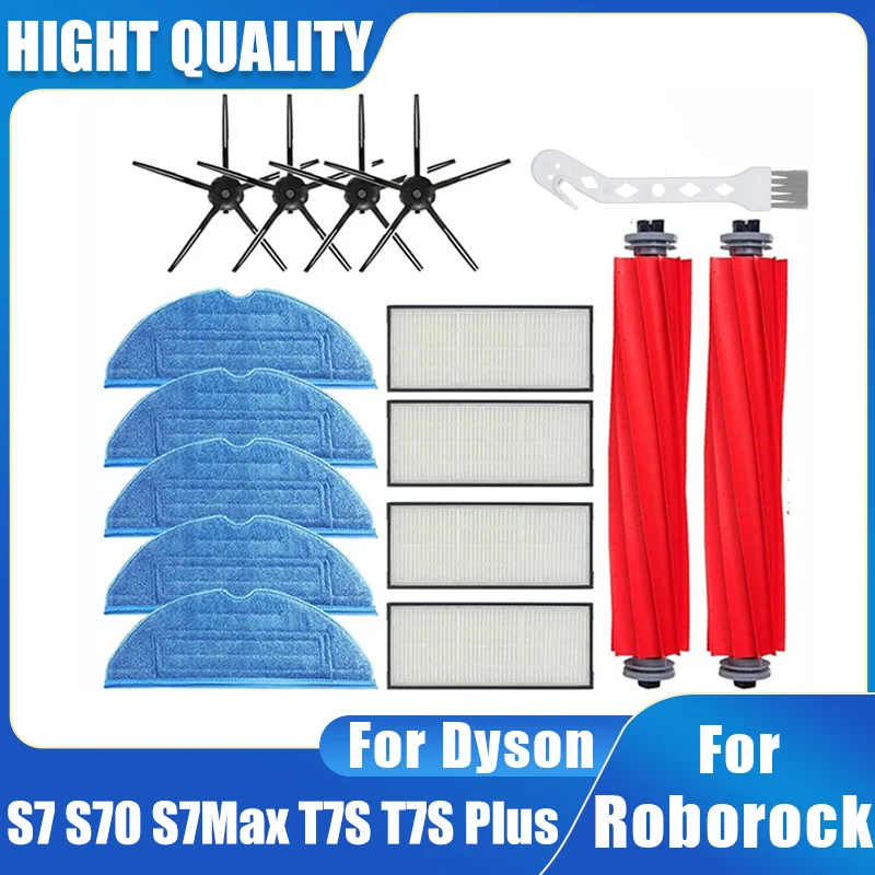 Main Brush Hepa Filter Mop Pad Spare Parts For Roborock S7 S70 S7Max T7S Plus, Robot Vacuum Cleaner Accessories