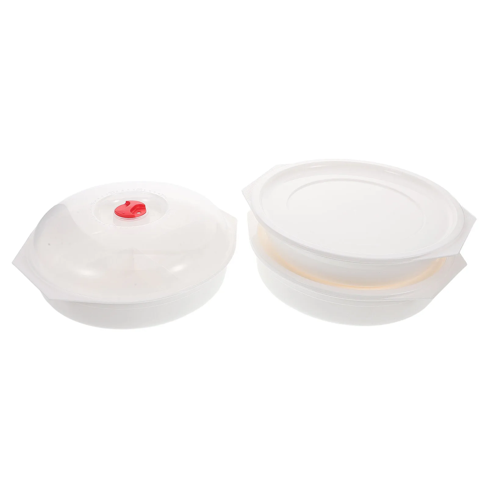 

3Pcs Microwave Bowls Multi Layer Divided Lunch Containers Vented Lids Leak Proof Meal Prep Storage Office Kitchen Family