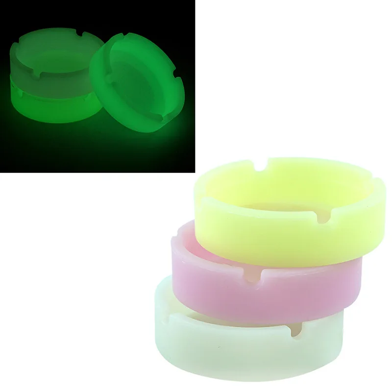 Leuchtender/bunter fluoreszierender Rauch, praktischer Zigarettenetui, kreative Aschenbecher, Silikongel-Aschenbecher, leichter runder Aschenbecher – Detail 9