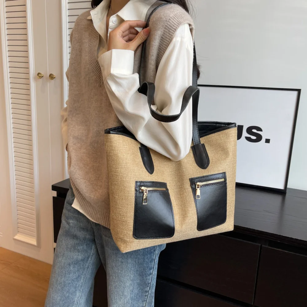 

Women's Bag New Arrivals Fashion Contrast Color Popular One Shoulder Handbag Autumn Casual Versatile Crossbody Tote Bag