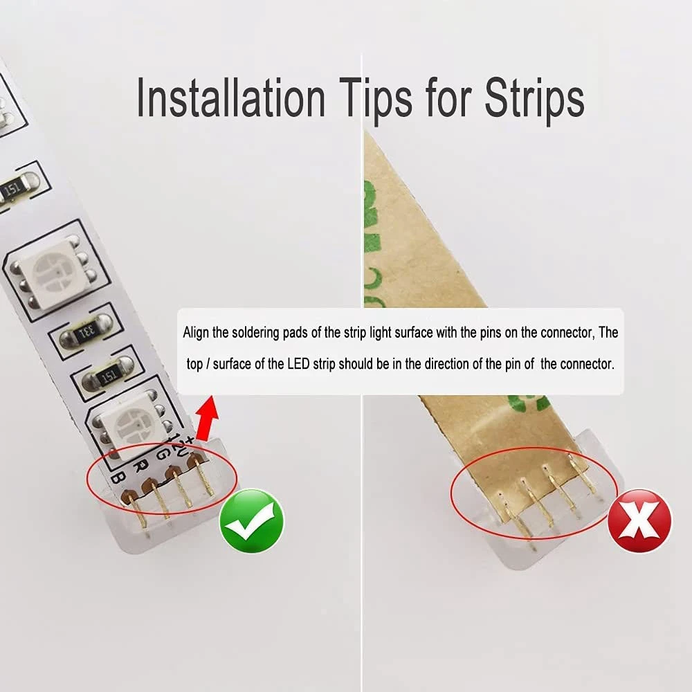 GOOD-10Packs 4-Pin RGB LED شرائط مصباح موصلات 10 مللي متر غير سلكية Gapless لحام محول محطة لشريط SMD 5050 LED