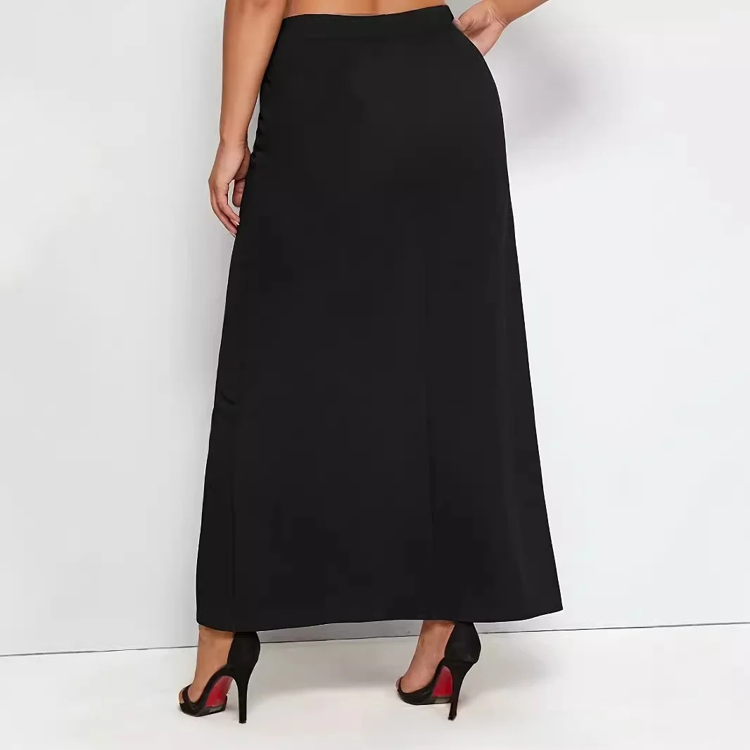 plus Size Solid Color Skirt for Women Summer Urban Leisure Joker Style Commuter Apparel