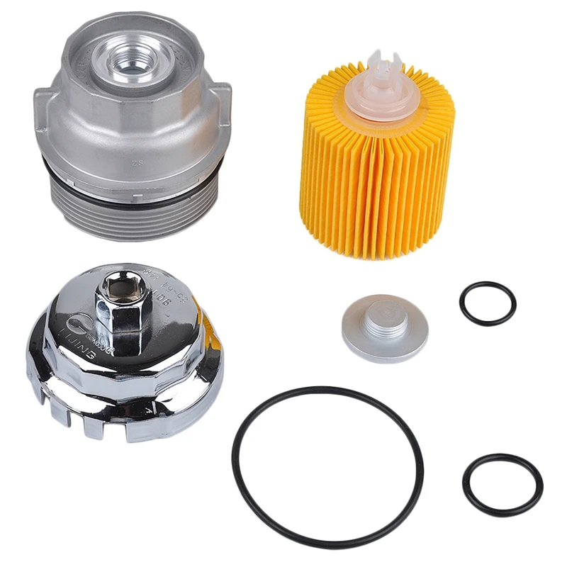 

NEW Oil Filter Housing Cap with Cap Plug and Wrench kit Fit for Toyota Lexus Sienna RAV4 Venza Camry Avalon Highlander