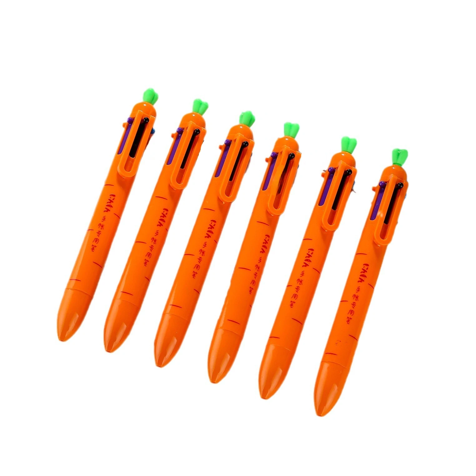 Cartoon Carrot Shape 6 in 1 color multi function ballpoint pen 0.5mm multi-color Ink pens Back to School stationery Supplies
