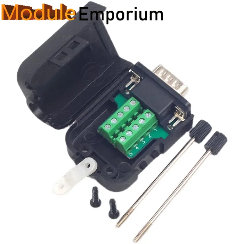 DB9 Connector D-SUB 9Pin male female solderless serial AWG Wire cable adapter with shell rs485 plug rs232 COM adapter terminal
