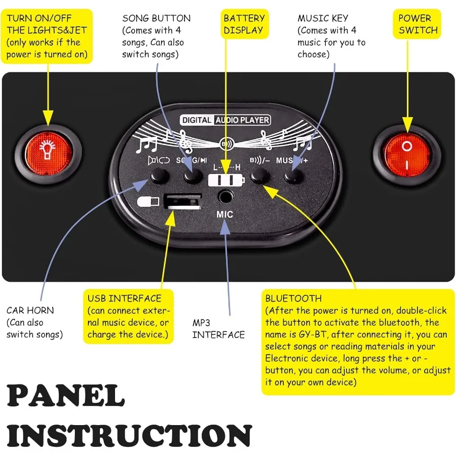 Giro in auto oscillante giocattolo da 12 V con pedale per dai 3 anni in su Regali di compleanno per ragazzi e ragazze Antiribaltamento