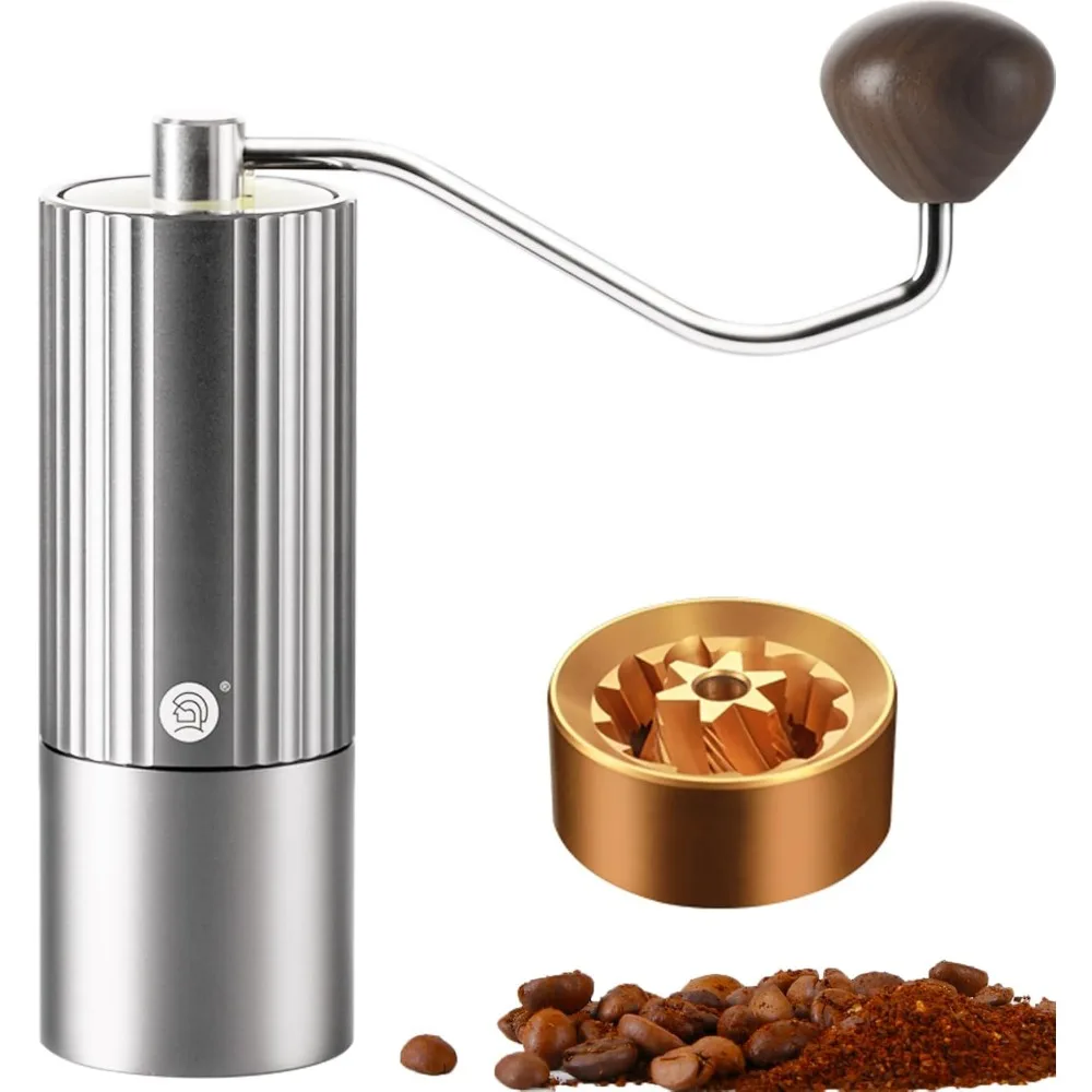 

6-Core CNC Stainless Steel Conical Burr Hand Coffee Grinder for Espresso, Double Bearing Positioning Z3 Pro Model