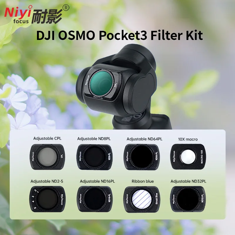 

NIYI Camera Lens Filter MCUV CPL ND8 ND16 ND32 ND64 ND256 Star Magnetic filter for DJI OSMO Pocket3 Filter lenses Accessories