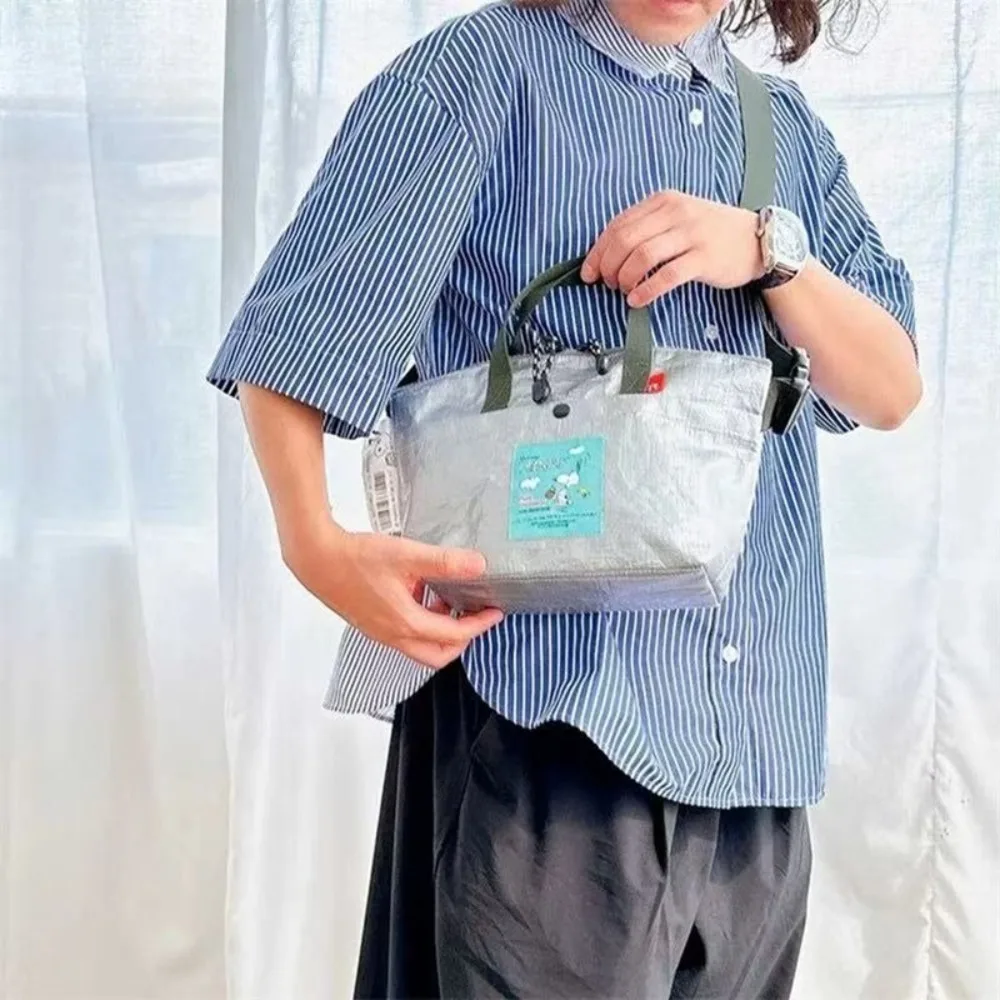 Ins Snoopy Woven Crossbody Bag Japanese‑Style Lightweight Outdoor Phone Shoulder Bag for Daily Stroll Anime Merchandise Tote Bag