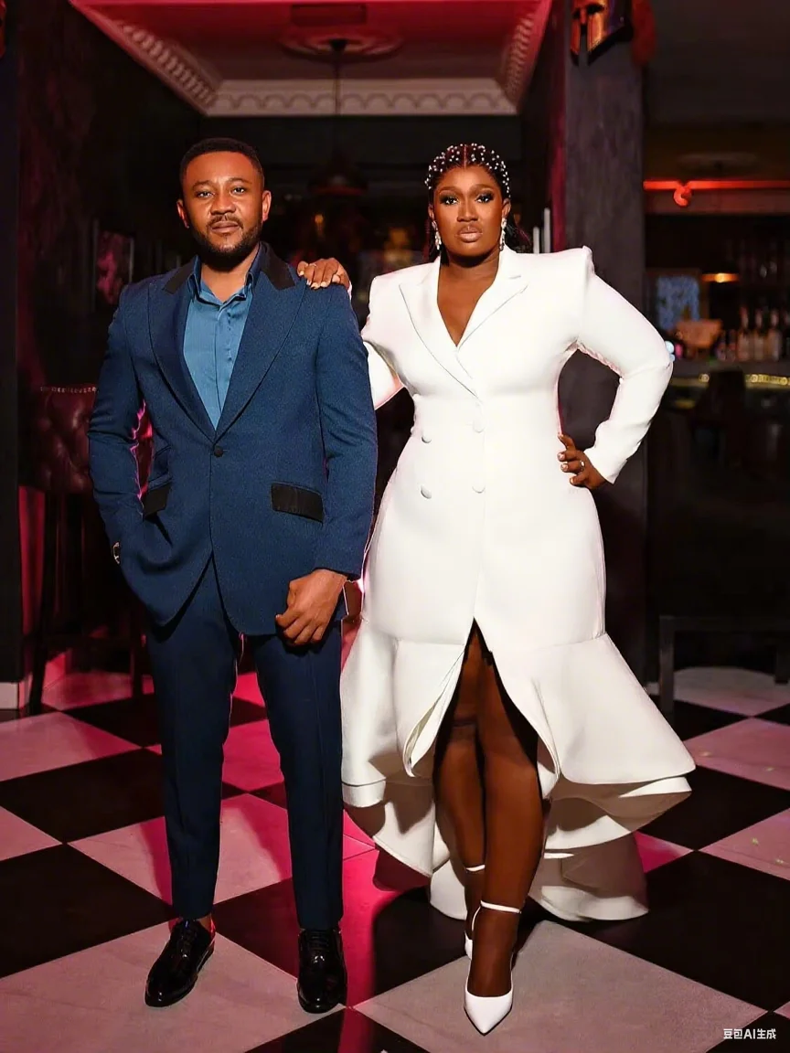 Plus size feminino vestido de noite personalizado branco babados blazer feminino celebridade mostrar wear ternos de baile uma peça