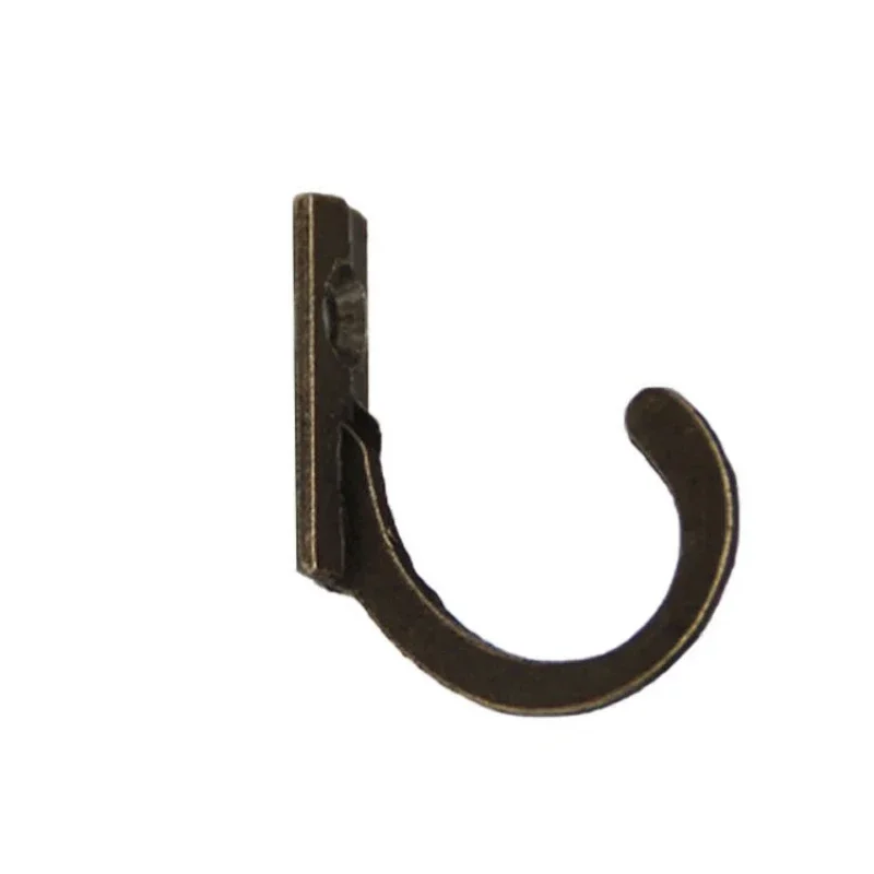 10 PCS Small Antique Hooks Wall Hanger Curved Buckle Horn Lock Clasp Hook for Wooden Jewelry Box Hardware Home Coats Hat Clothes